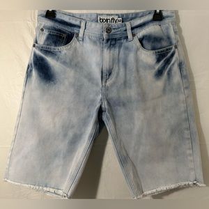 Born Fly Light Distressed Wash Denim Shorts Size 32